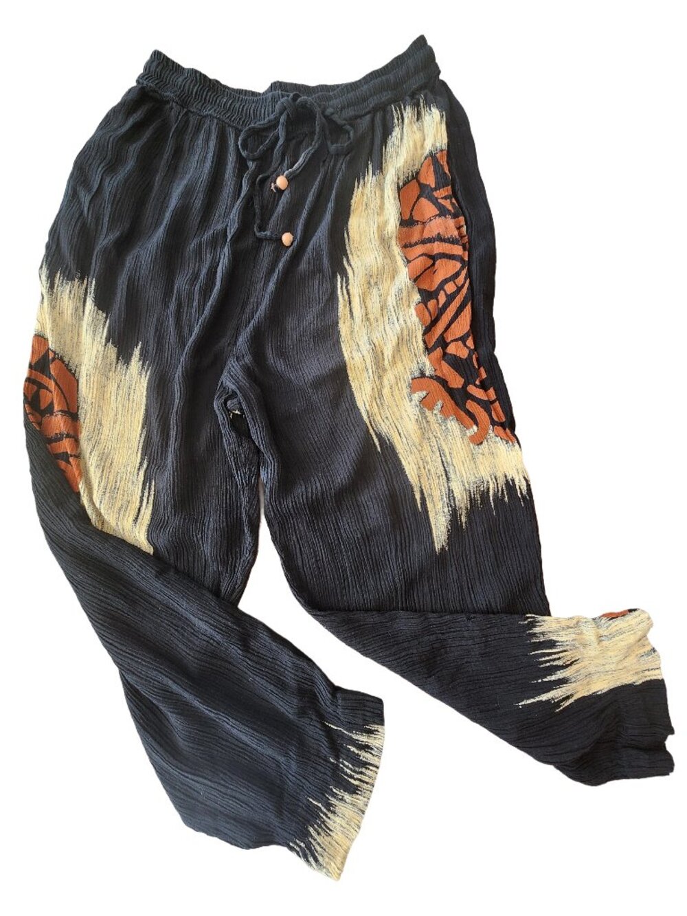 Freestyle Harem Boho Tribal Crinkle Jogger Pants with Drawstring | OS